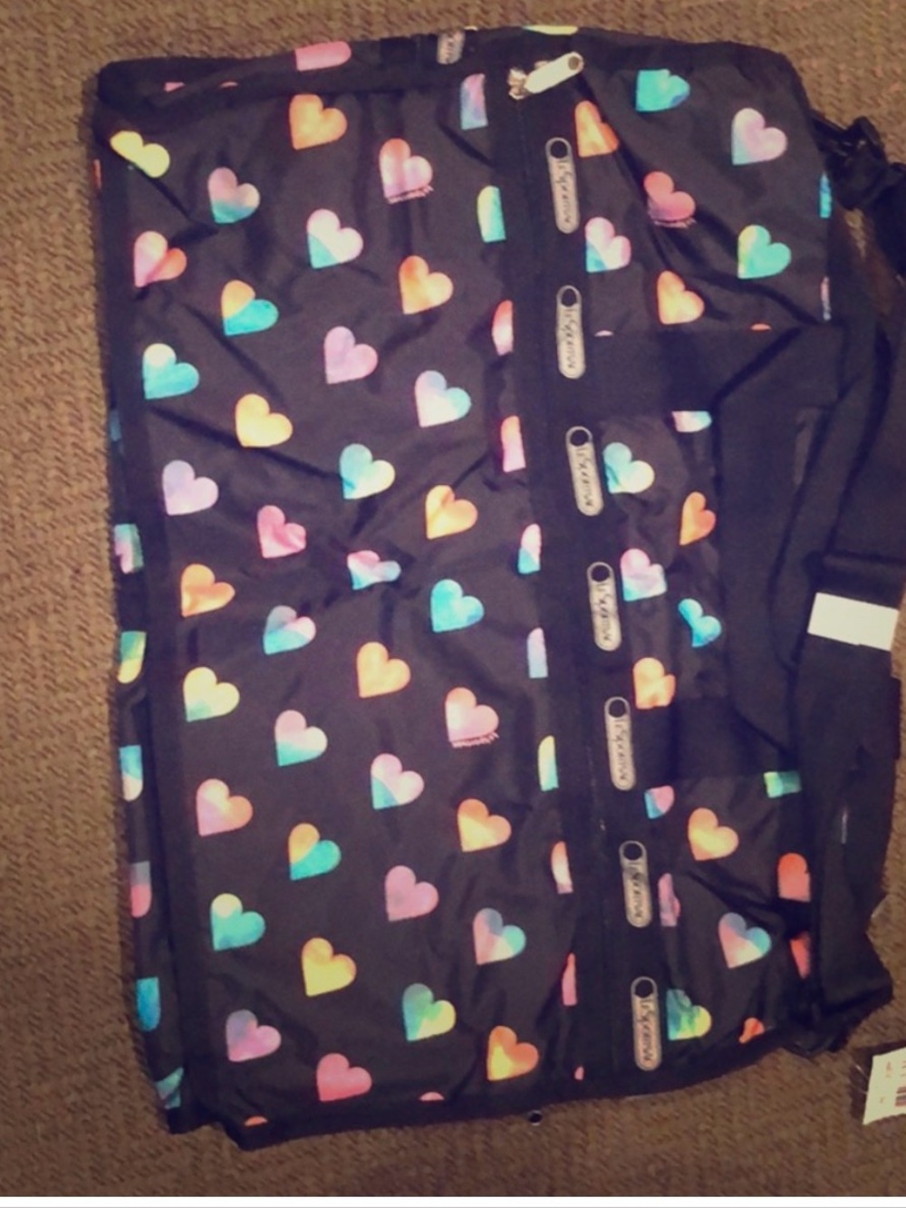 Le sport sac Black Heart-Print Set - weekender tote bag